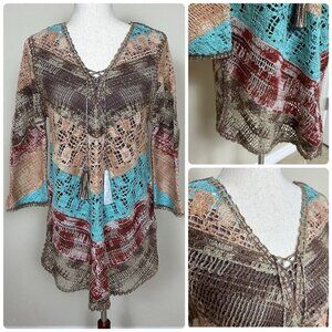 $120 NWT Soft Surroundings Crochet Tunic Size Petite Small PS Cottagecore Boho